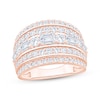 Thumbnail Image 1 of Now + Forever Lab-Grown Diamonds Round & Emerald-Cut Five-Row Anniversary Ring 2 ct tw 14K Rose Gold