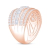 Thumbnail Image 2 of Now + Forever Lab-Grown Diamonds Round & Emerald-Cut Five-Row Anniversary Ring 2 ct tw 14K Rose Gold