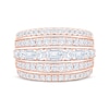 Thumbnail Image 3 of Now + Forever Lab-Grown Diamonds Round & Emerald-Cut Five-Row Anniversary Ring 2 ct tw 14K Rose Gold