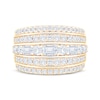 Thumbnail Image 3 of Now + Forever Lab-Grown Diamonds Round & Emerald-Cut Five-Row Anniversary Ring 2 ct tw 14K Yellow Gold