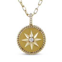 STUDIO BY KAY Lab-Grown Diamond Star Medallion Necklace 1/6 ct tw 24K Yellow Gold Vermeil Sterling Silver 18"