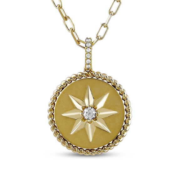 STUDIO BY KAY Lab-Grown Diamond Star Medallion Necklace 1/6 ct tw 24K Yellow Gold Vermeil Sterling Silver 18"