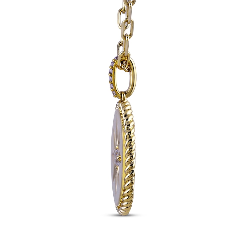Main Image 2 of STUDIO BY KAY Lab-Grown Diamond Star Medallion Necklace 1/6 ct tw 24K Yellow Gold Vermeil Sterling Silver 18"