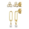 Thumbnail Image 1 of STUDIO BY KAY Lab-Grown Diamond Stud & Dangle Earrings Set 1/4 ct tw 24K Yellow Gold Vermeil Sterling Silver