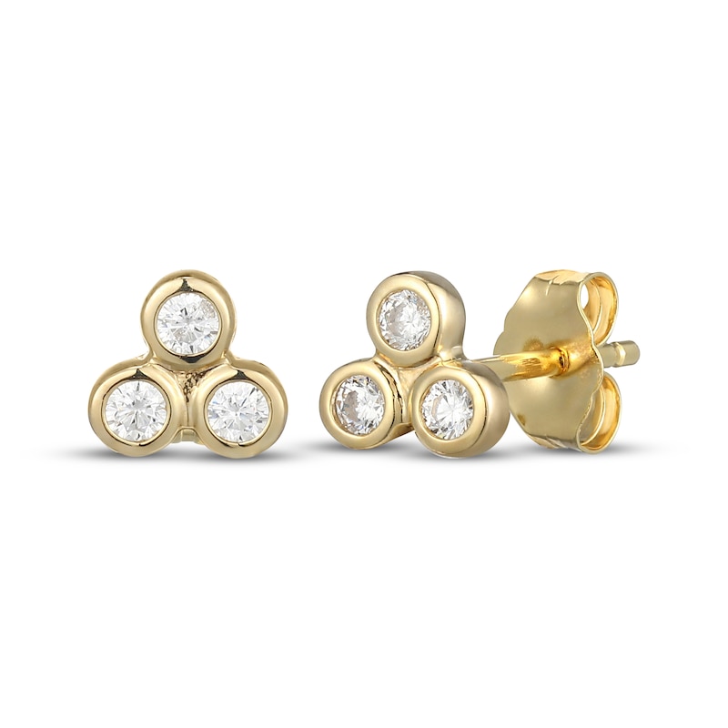 Main Image 2 of STUDIO BY KAY Lab-Grown Diamond Stud & Dangle Earrings Set 1/4 ct tw 24K Yellow Gold Vermeil Sterling Silver