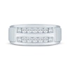 Thumbnail Image 3 of Now + Forever Lab-Grown Diamonds Men's Two-Row Wedding Band 1/2 ct tw 14K White Gold