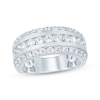 Thumbnail Image 1 of Now + Forever Lab-Grown Diamonds Men's Three-Row Wedding Band 2 ct tw 14K White Gold
