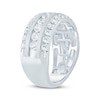 Thumbnail Image 2 of Now + Forever Lab-Grown Diamonds Men's Three-Row Wedding Band 2 ct tw 14K White Gold