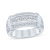 Thumbnail Image 1 of Now + Forever Lab-Grown Diamonds Men's Three-Row Collar Wedding Band 1-1/2 ct tw 14K White Gold