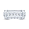 Thumbnail Image 3 of Now + Forever Lab-Grown Diamonds Men's Three-Row Collar Wedding Band 1-1/2 ct tw 14K White Gold