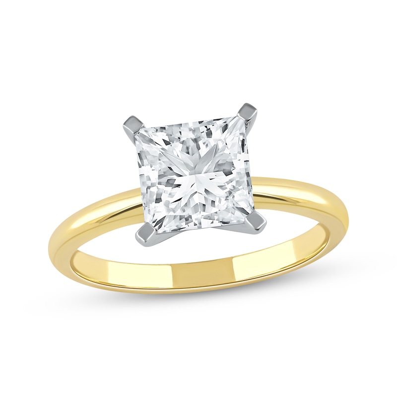 Main Image 1 of Now + Forever Lab-Grown Diamonds Princess-Cut Solitaire Engagement Ring 2-1/2 ct tw 14K Yellow Gold (I/SI2)