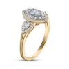 Thumbnail Image 2 of Now + Forever Multi-Diamond Double Halo Engagement Ring 5/8 ct tw 14K Yellow Gold