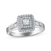 Thumbnail Image 1 of Now + Forever Princess-Cut Diamond Double Halo Engagement Ring 1/2 ct tw 14K White Gold