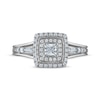 Thumbnail Image 3 of Now + Forever Princess-Cut Diamond Double Halo Engagement Ring 1/2 ct tw 14K White Gold