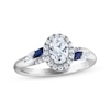 Thumbnail Image 1 of Now + Forever Oval-Cut Diamond & Natural Blue Sapphire Engagement Ring 3/4 ct tw 14K White Gold