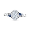 Thumbnail Image 3 of Now + Forever Oval-Cut Diamond & Natural Blue Sapphire Engagement Ring 3/4 ct tw 14K White Gold