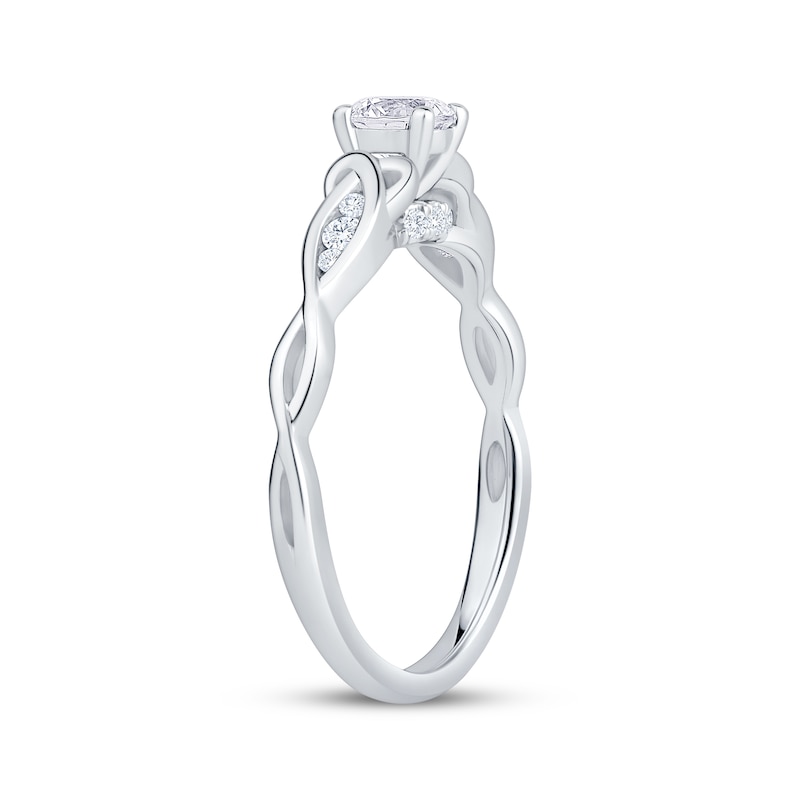 Main Image 2 of Now + Forever Round-Cut Diamond Celtic Love Knot Shank Engagement Ring 1/2 ct tw 14K White Gold