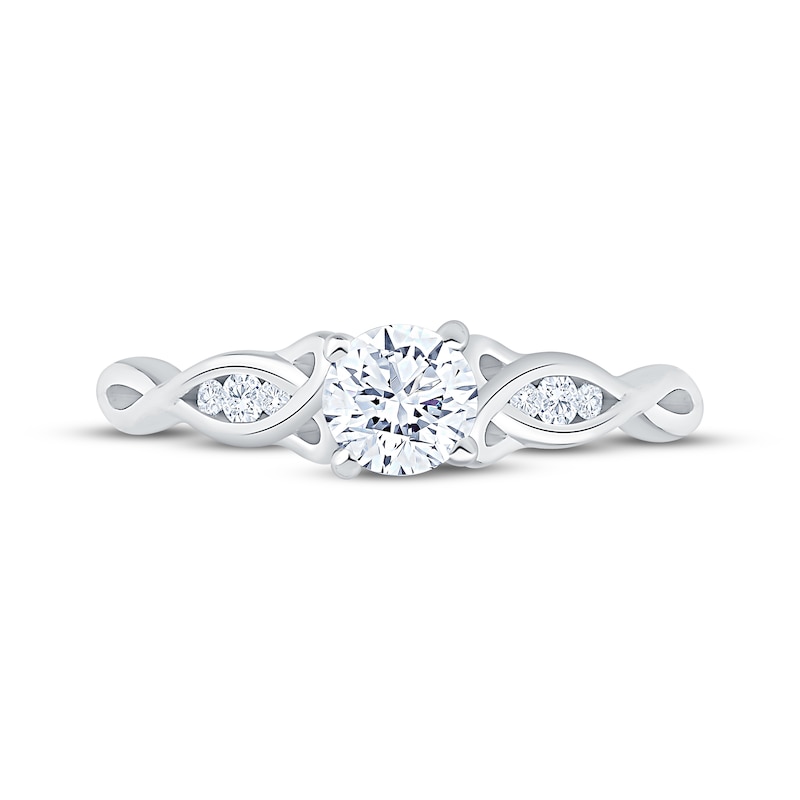 Main Image 3 of Now + Forever Round-Cut Diamond Celtic Love Knot Shank Engagement Ring 1/2 ct tw 14K White Gold