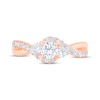 Thumbnail Image 3 of Now + Forever Round-Cut Diamond Three-Stone Bypass Engagement Ring 7/8 ct tw 14K Rose Gold