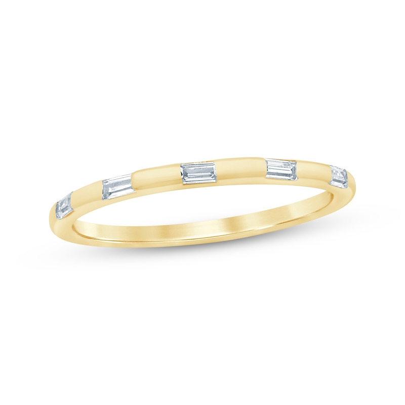 Main Image 1 of Now + Forever Baguette-Cut Diamond Five-Stone Anniversary Ring 1/5 ct tw 10K Yellow Gold