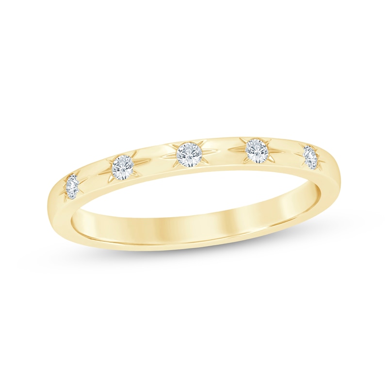 Main Image 1 of Now + Forever Diamond Five-Stone Anniversary Ring 1/8 ct tw 10K Yellow Gold