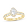 Thumbnail Image 1 of Now + Forever Marquise-Cut Diamond Double Halo Engagement Ring 5/8 ct tw 14K Yellow Gold