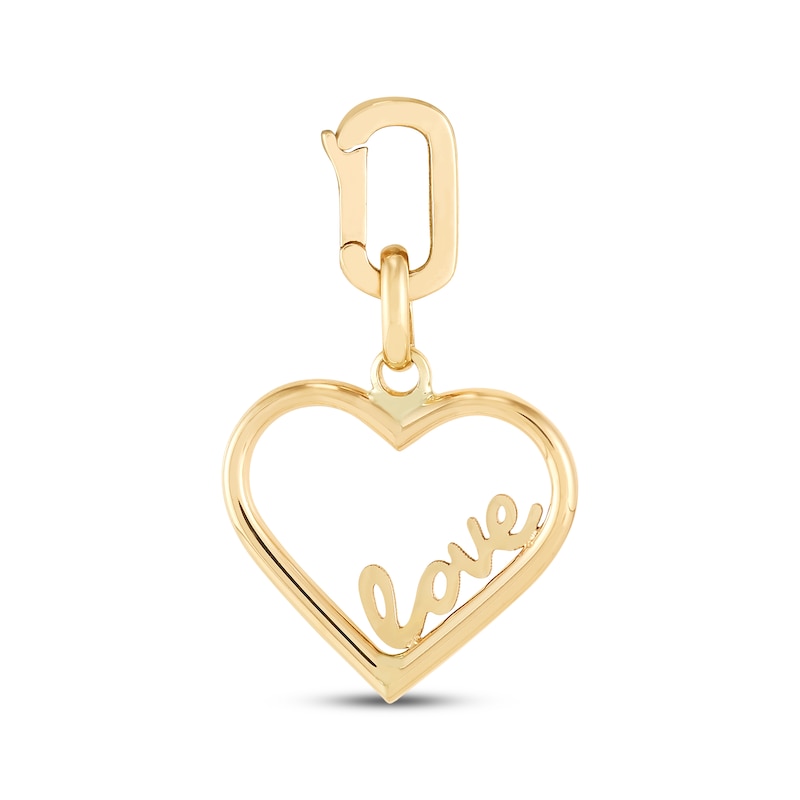 Main Image 1 of Charmed Memories Heart Outline &quot;Love&quot; Charm 10K Yellow Gold