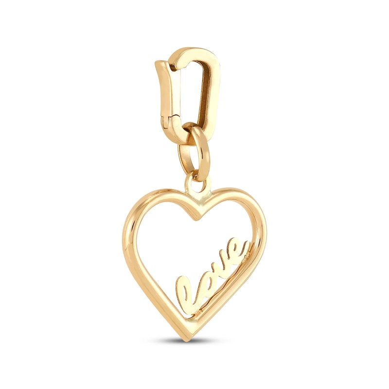Main Image 2 of Charmed Memories Heart Outline &quot;Love&quot; Charm 10K Yellow Gold