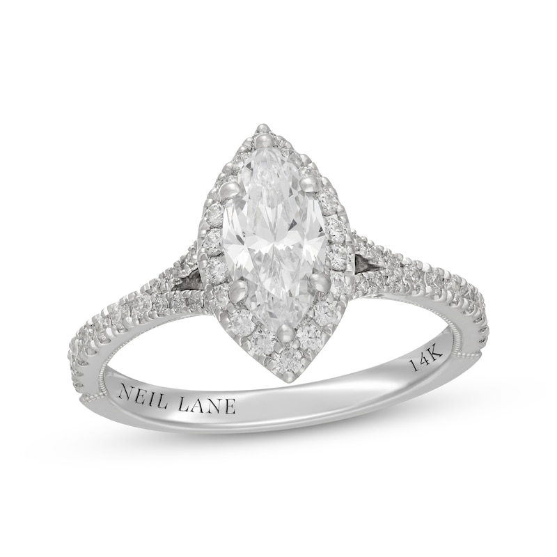 Main Image 1 of Neil Lane Marquise-Shaped Diamond Halo Engagement Ring 1-3/8 ct tw 14K White Gold