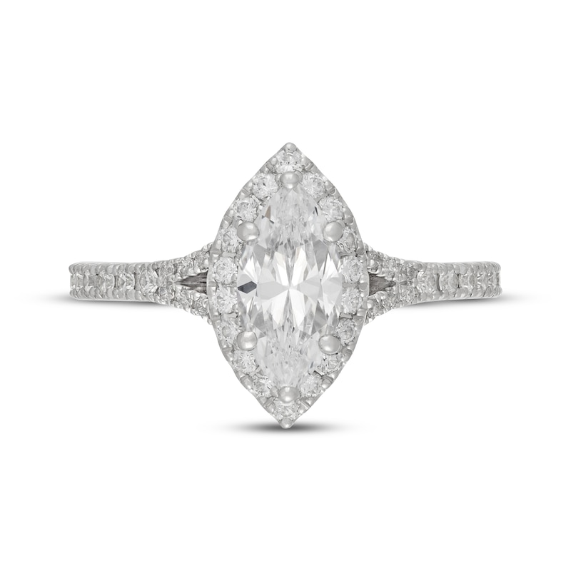 Main Image 3 of Neil Lane Marquise-Shaped Diamond Halo Engagement Ring 1-3/8 ct tw 14K White Gold