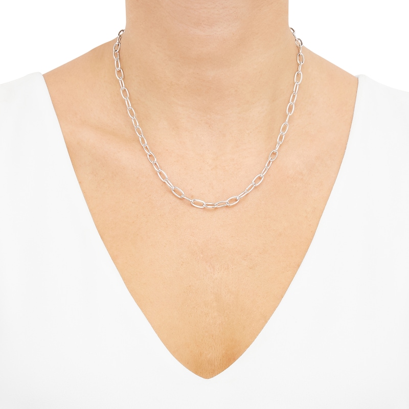 Main Image 4 of Charmed Memories Paperclip Chain Necklace 4.3mm Solid Sterling Silver 18&quot;
