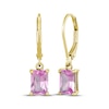 Thumbnail Image 1 of STUDIO BY KAY Emerald-Cut Pink Lab-Created Sapphire Drop Earrings 24K Yellow Gold Vermeil Sterling Silver