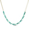 Thumbnail Image 1 of STUDIO BY KAY Baguette, Pear & Round-Cut Lab-Created Emerald Necklace 24K Yellow Gold Vermeil Sterling Silver 18"