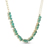 Thumbnail Image 2 of STUDIO BY KAY Baguette, Pear & Round-Cut Lab-Created Emerald Necklace 24K Yellow Gold Vermeil Sterling Silver 18"