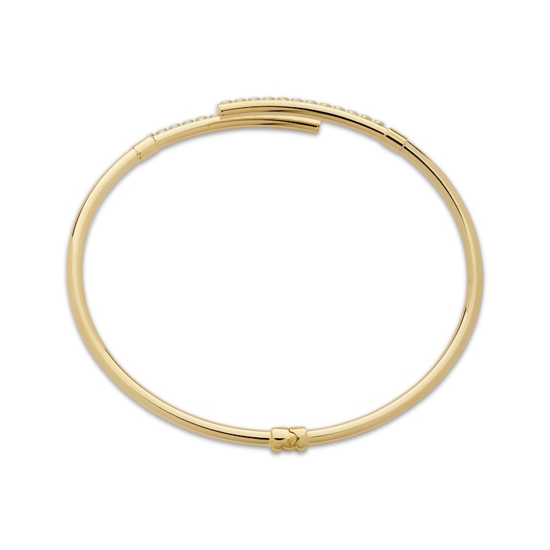 Main Image 3 of Italian Brilliance Diamond-Cut Bypass Cuff Bracelet 14K Yellow Gold