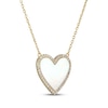 Thumbnail Image 2 of STUDIO BY KAY Heart-Shaped Mother-of-Pearl & White Lab-Created Sapphire Necklace 24K Yellow Gold Vermeil Sterling Silver 18"