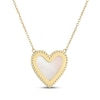 Thumbnail Image 3 of STUDIO BY KAY Heart-Shaped Mother-of-Pearl & White Lab-Created Sapphire Necklace 24K Yellow Gold Vermeil Sterling Silver 18"