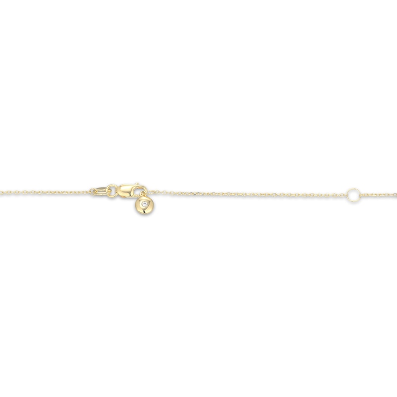 Main Image 4 of STUDIO BY KAY Heart-Shaped Mother-of-Pearl & White Lab-Created Sapphire Necklace 24K Yellow Gold Vermeil Sterling Silver 18"