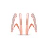 Thumbnail Image 2 of Diamond Two-Row Split J-Hoop Huggie Earrings 1/6 ct tw 10K Rose Gold