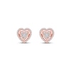Thumbnail Image 2 of Multi-Diamond Heart Halo Stud Earrings 1/5 ct tw 10K Rose Gold