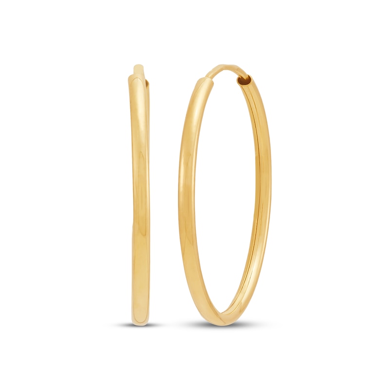 Main Image 1 of Polished Endless Hoop Earrings 14K Yellow Gold 16mm