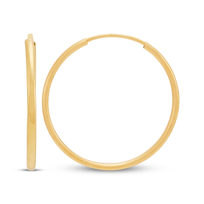 Main Image 3 of Polished Endless Hoop Earrings 14K Yellow Gold 16mm