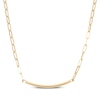 Thumbnail Image 1 of 3.5mm Paperclip Chain Bar Necklace Hollow 10K Yellow Gold 18"