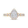 Thumbnail Image 3 of Now + Forever Lab-Grown Diamonds Pear-Shaped Halo Engagement Ring 3/4 ct tw 14K Yellow Gold