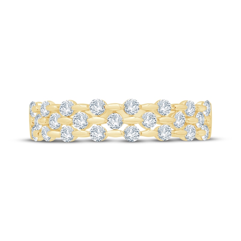 Main Image 3 of Now + Forever Diamond Three-Row Staggered Anniversary Ring 5/8 ct tw 14K Yellow Gold