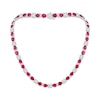 Thumbnail Image 1 of Pear-Shaped Lab-Created Ruby & White Lab-Created Sapphire Necklace Sterling Silver 18&quot;