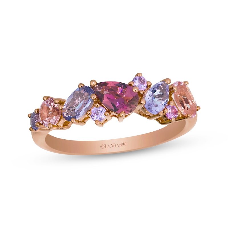 Main Image 1 of Le Vian Pretty in Pink Amethyst, Pink Tourmaline, Morganite & Pink Sapphire Ring 14K Strawberry Gold