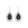 Thumbnail Image 2 of Black & White Multi-Diamond Teardrop Dangle Earrings 1/6 ct tw Sterling Silver