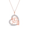 Thumbnail Image 1 of Diamond Chinese &quot;Mother&quot; Heart Necklace 1/4 ct tw 10K Rose Gold 18&quot;
