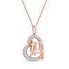 Thumbnail Image 2 of Diamond Chinese &quot;Mother&quot; Heart Necklace 1/4 ct tw 10K Rose Gold 18&quot;